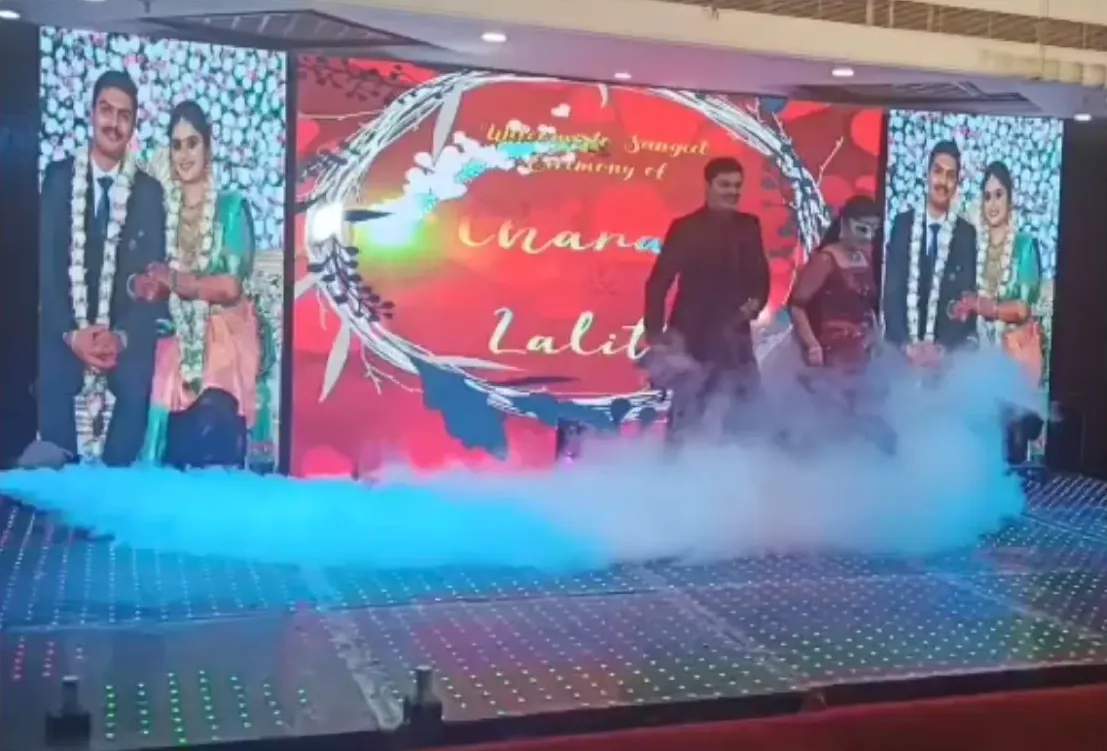 Wedding stage LED screen installation in Tirupati by Shristi Advertising