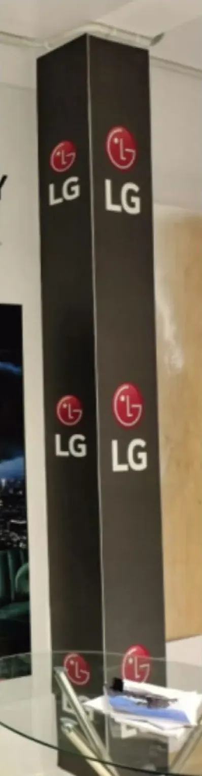 LG pillar branding at a Tirupati electronics dealer by Shristi Advertising